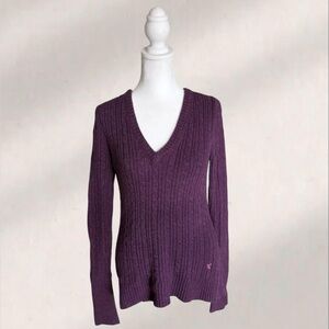 2000s y2k American Eagle Outfitters Deep Purple V-Neck Sweater